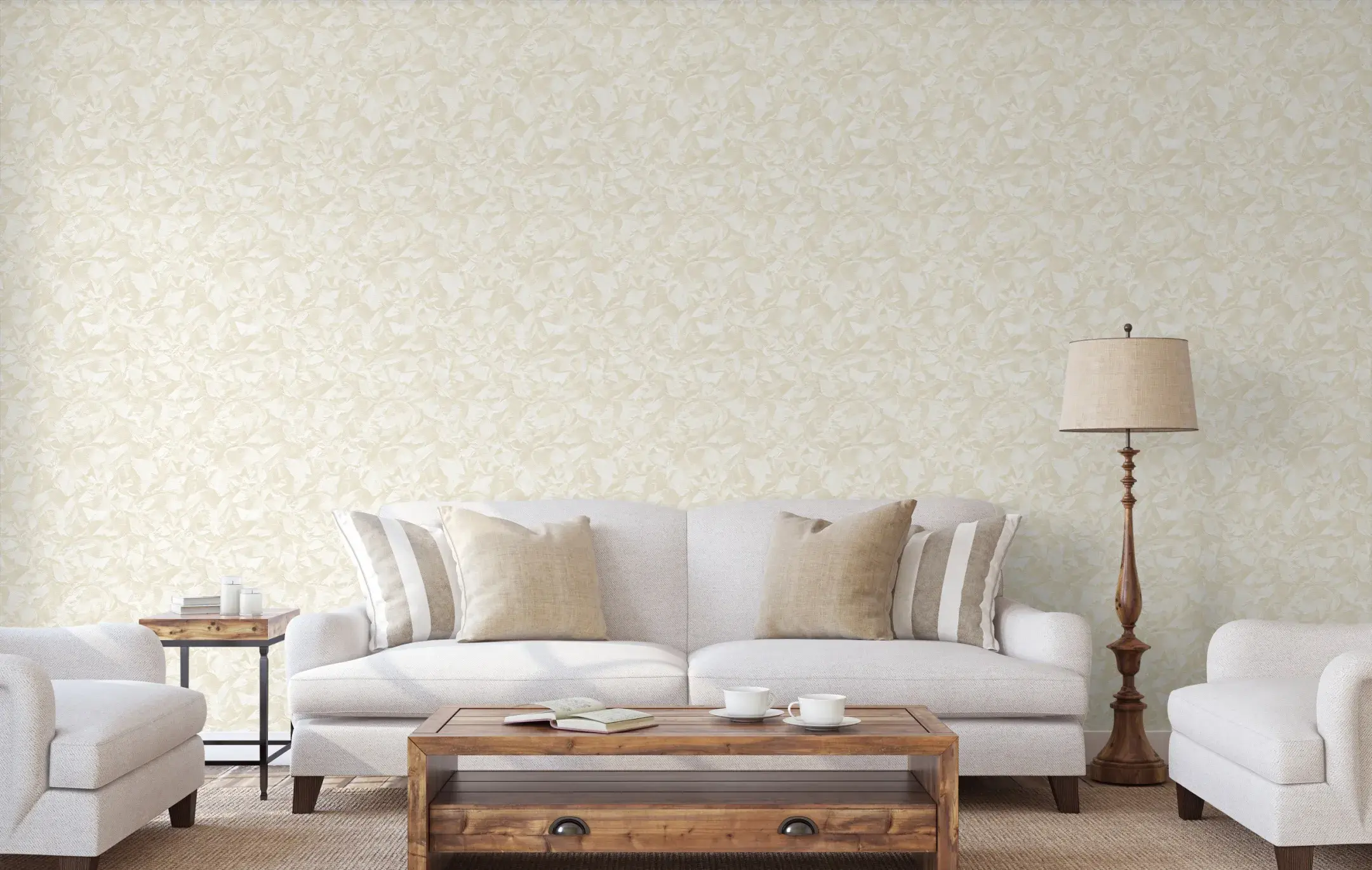 Cream Embossed Wallpaper – Subtle Sparkle (7806-1)